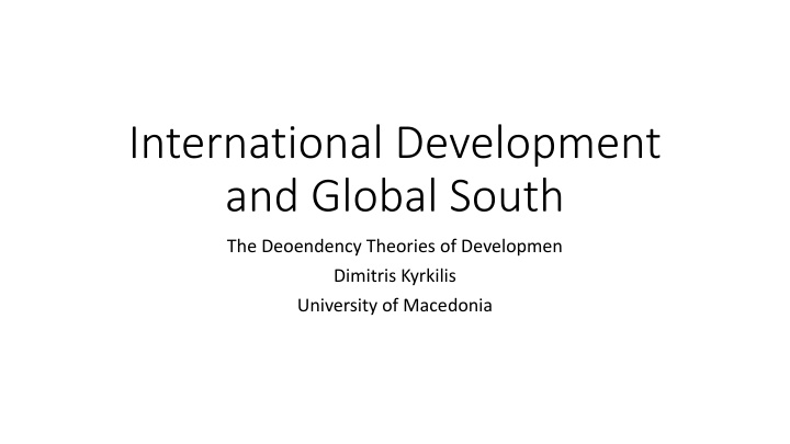 international development and global south n.w