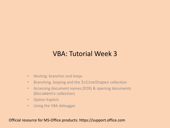 vba tutorial week 3 n.w