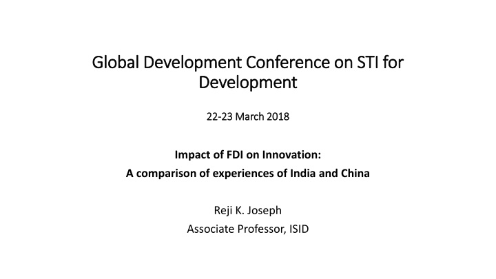 global development conference on sti for global n.w