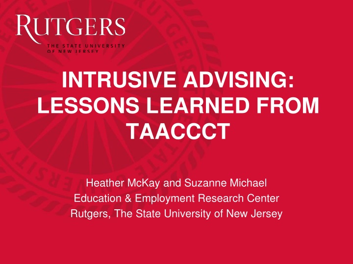 intrusive advising lessons learned from taaccct n.w
