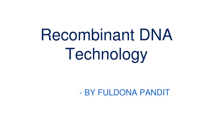 recombinant dna technology n.w