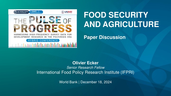 food security and agriculture n.w