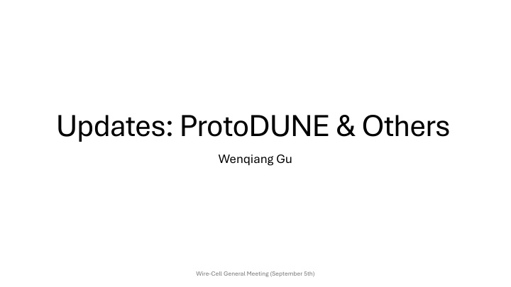 updates protodune others wenqiang gu n.w