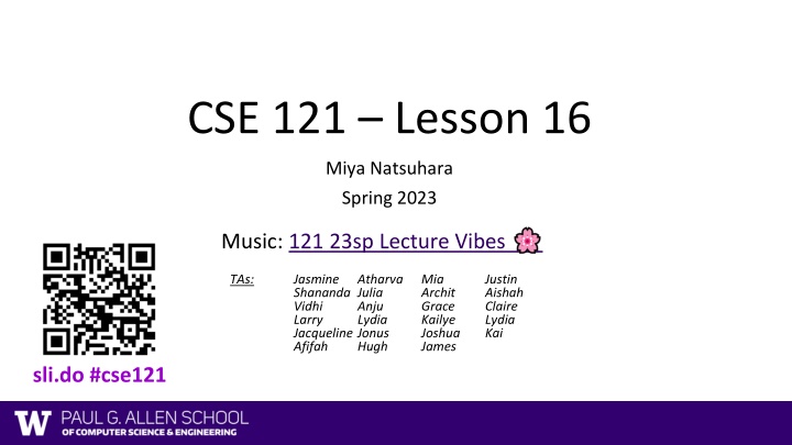 cse 121 lesson 16 n.w