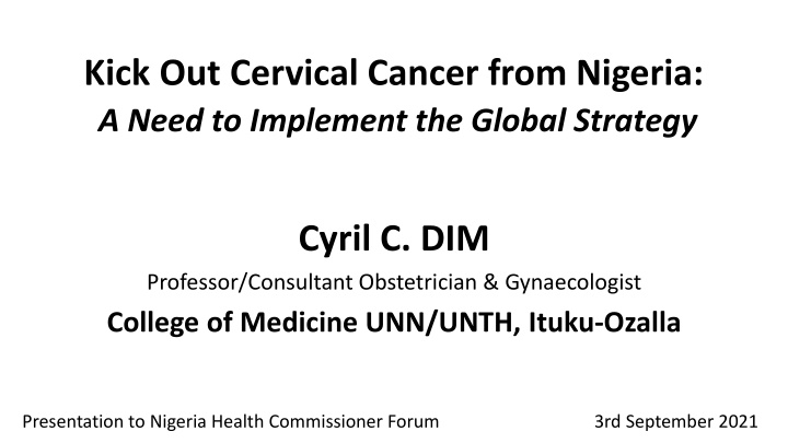 kick out cervical cancer from nigeria a need n.w