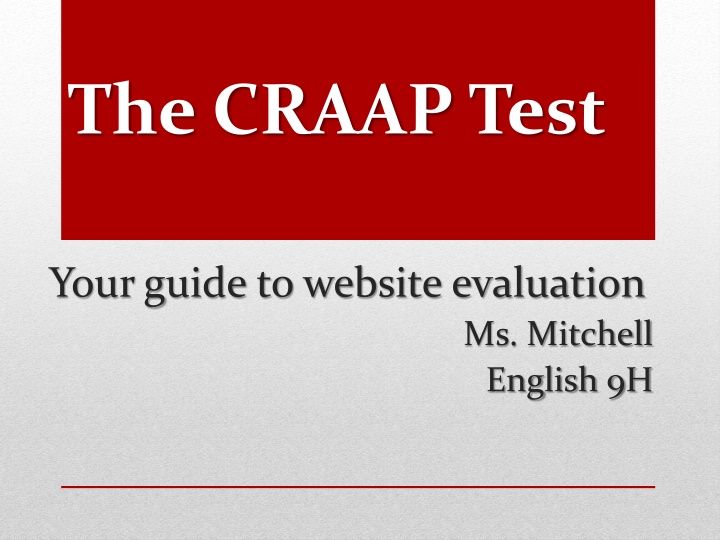 the craap test n.w