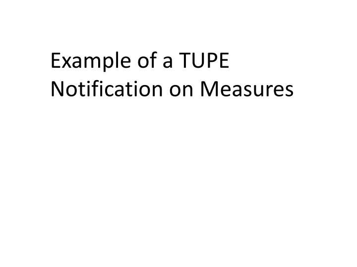 example of a tupe notification on measures n.w