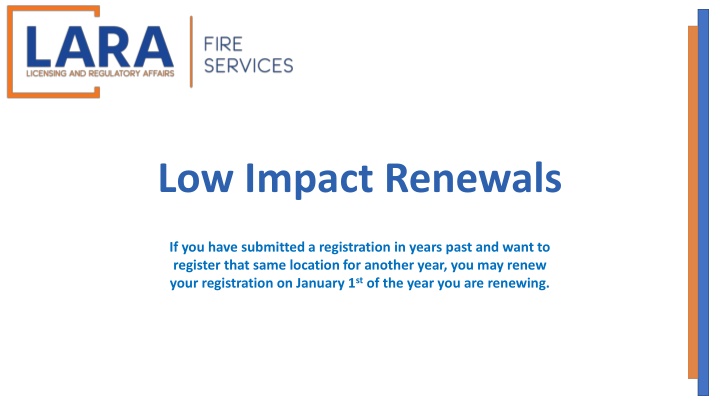 low impact renewals n.w