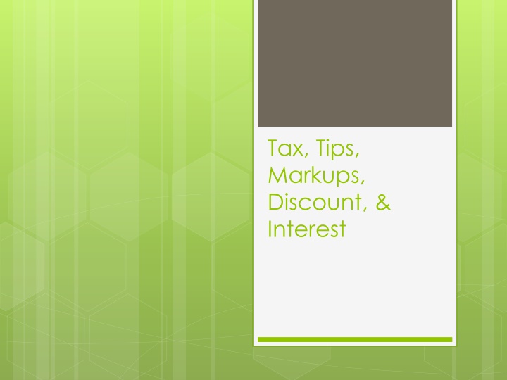 tax tips markups discount interest n.w