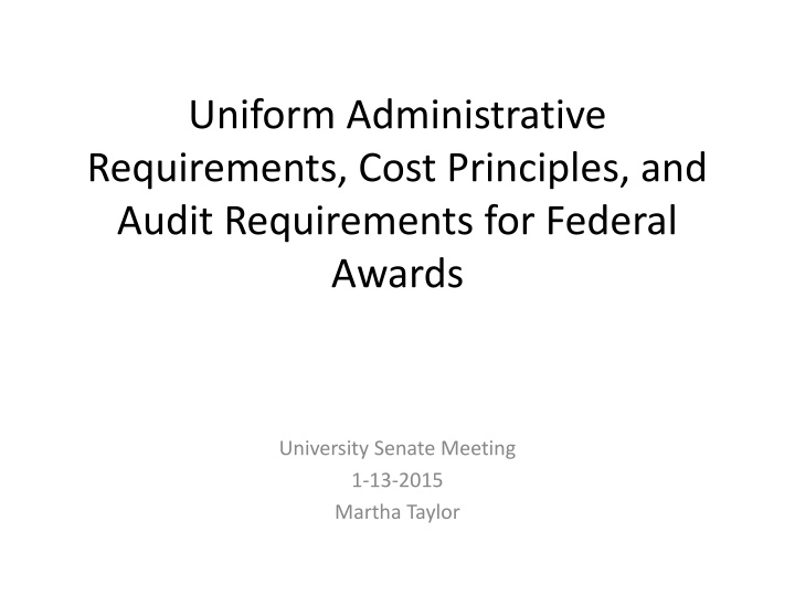 uniform administrative requirements cost n.w