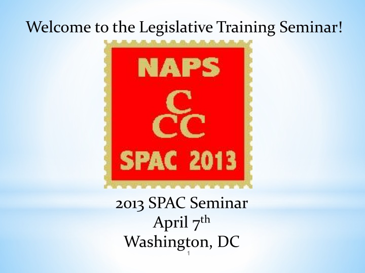 welcome to the legislative training seminar n.w