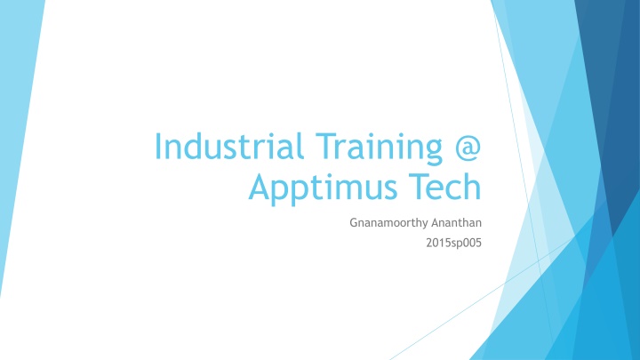 industrial training @ apptimus tech n.w