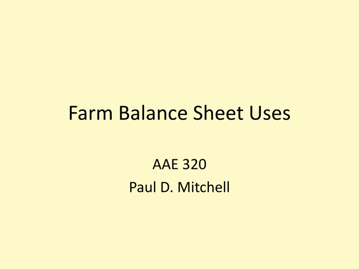 farm balance sheet uses n.w