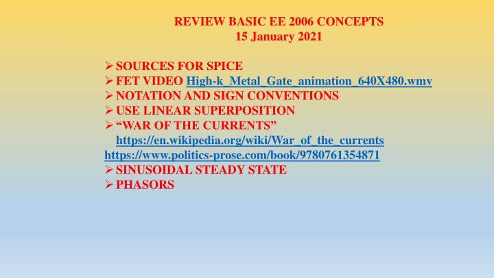 review basic ee 2006 concepts 15 january 2021 n.w