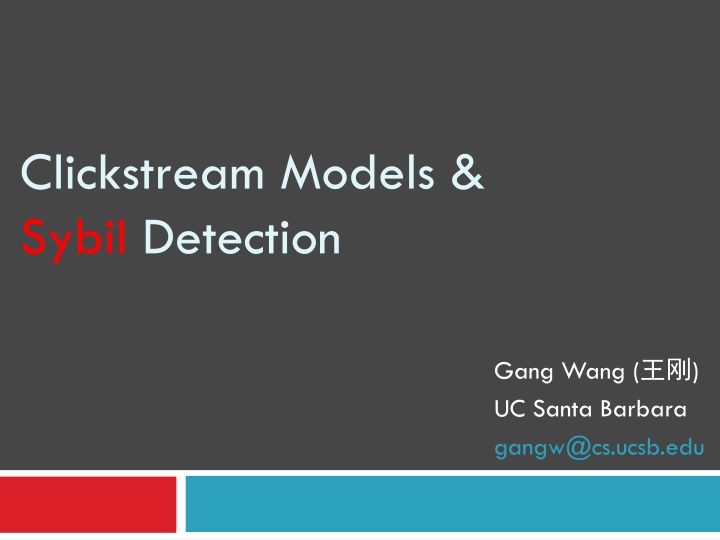 clickstream models sybil detection n.w