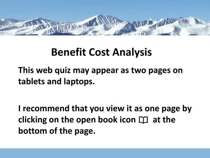 benefit cost analysis n.w