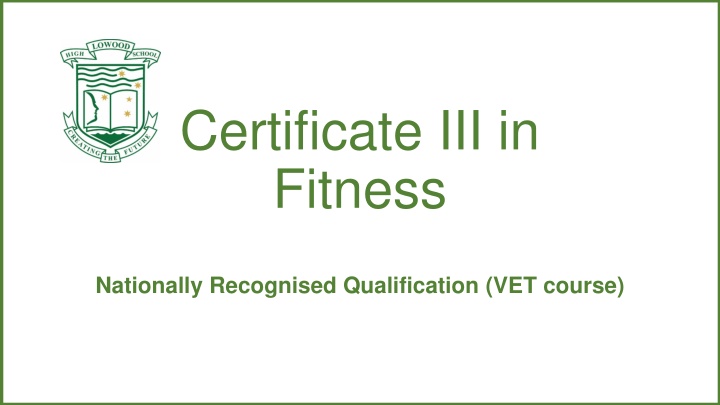 certificate iii in fitness n.w