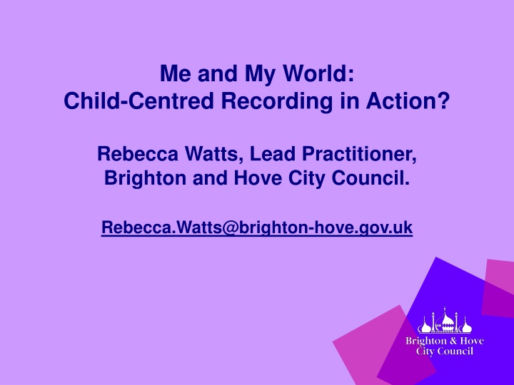 me and my world child centred recording in action n.w