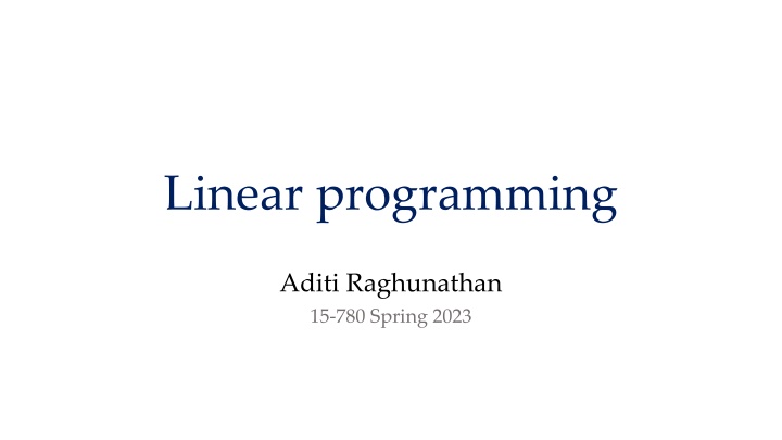 linear programming n.w