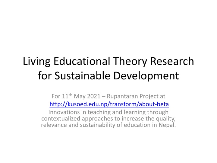 living educational theory research n.w