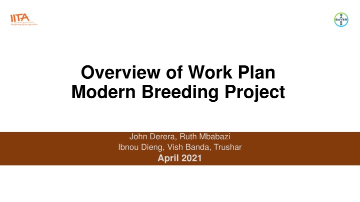 overview of work plan modern breeding project n.w