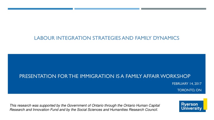 labour integration strategies and family dynamics n.w