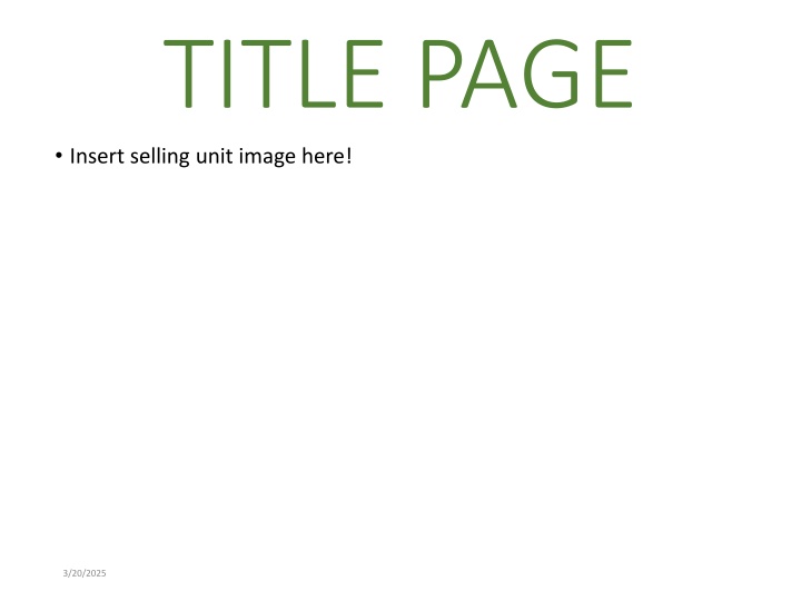 title page insert selling unit image here n.w
