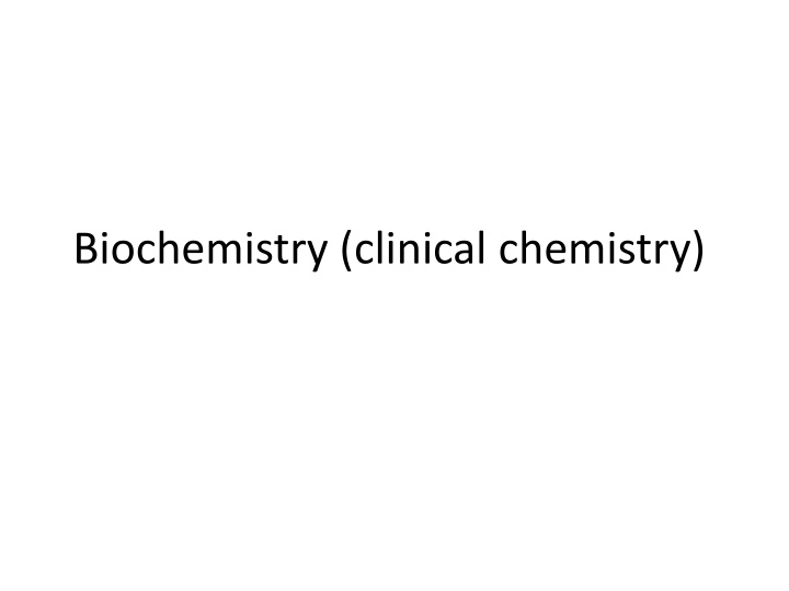 biochemistry clinical chemistry n.w