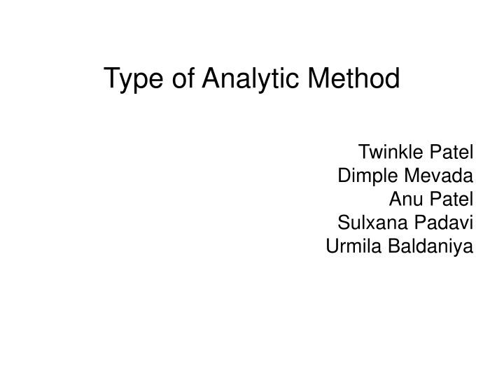 type of analytic method n.w