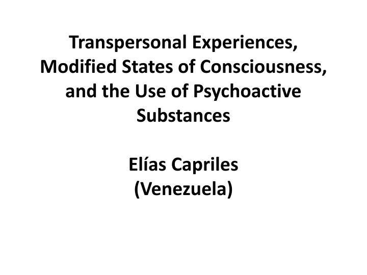 transpersonal experiences modified states n.w