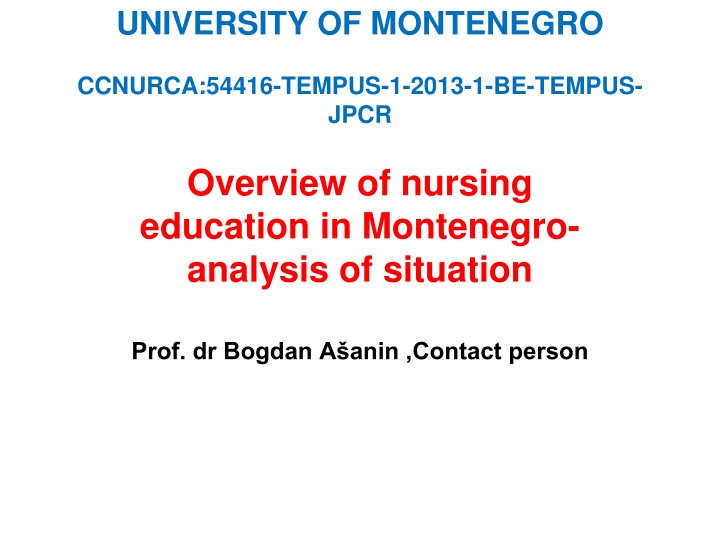 university of montenegro n.w