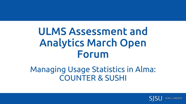 ulms assessment and analytics march open forum n.w