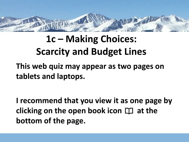 1c making choices scarcity and budget lines n.w