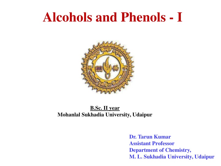 alcohols and phenols i n.w
