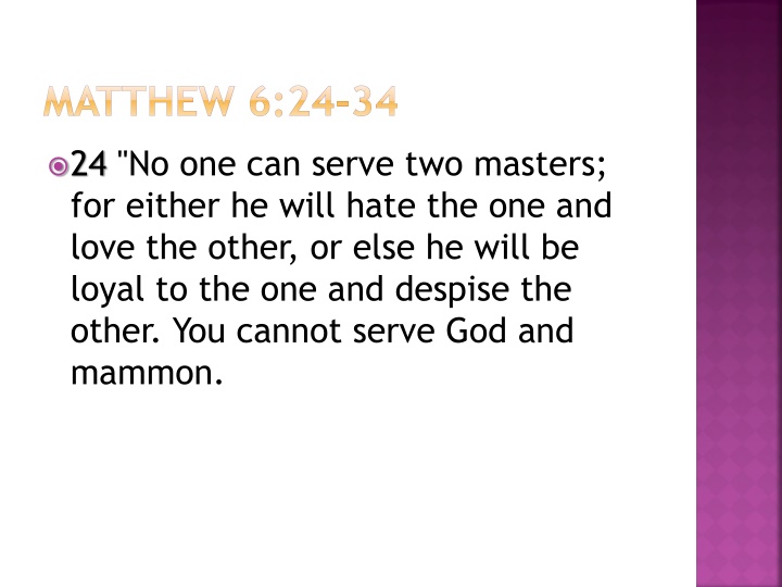 matthew 6 24 34 n.w