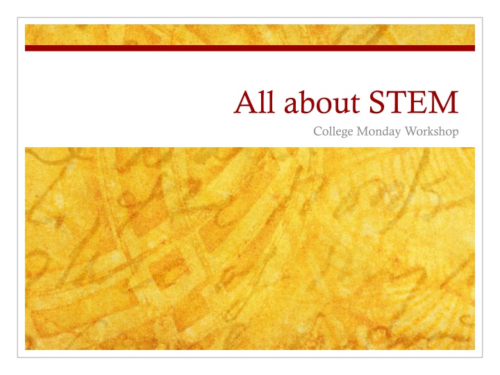 all about stem college monday workshop n.w