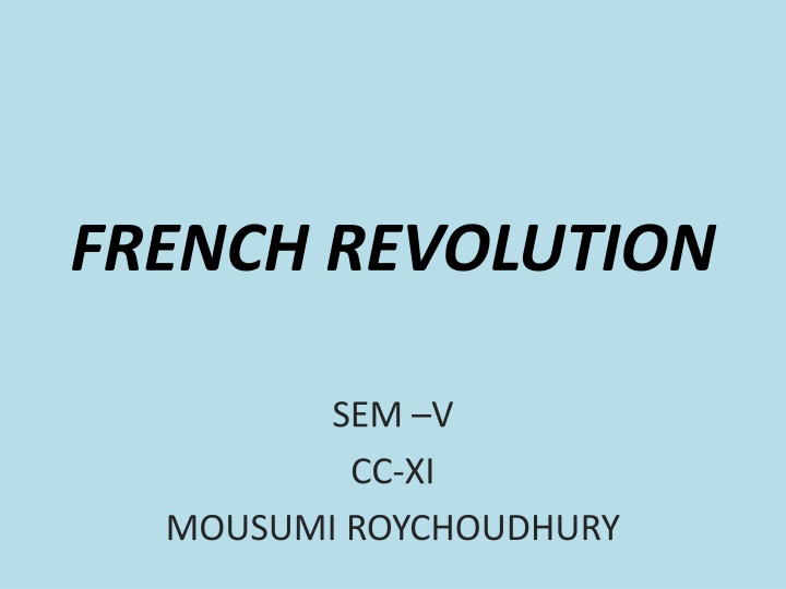 french revolution n.w