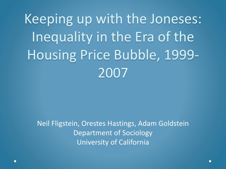 keeping up with the joneses inequality n.w