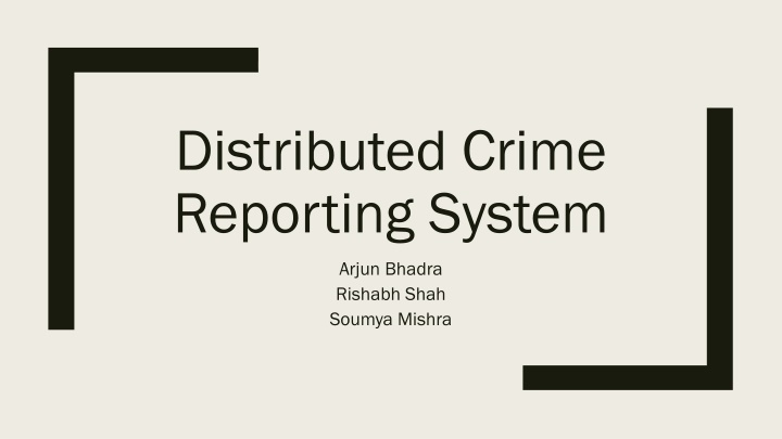 distributed crime reporting system n.w