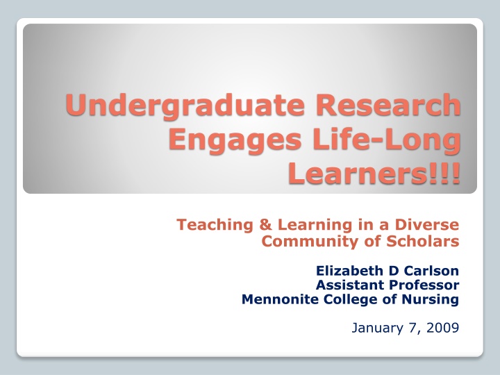 undergraduate research engages life long n.w