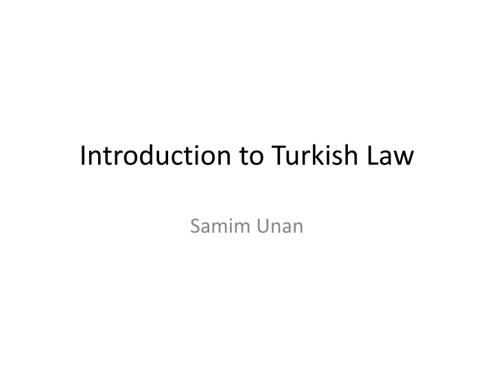 introduction to turkish law n.w