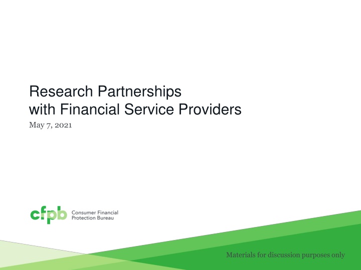 research partnerships with financial service n.w
