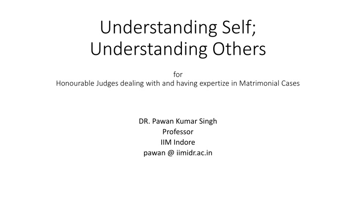understanding self understanding others n.w