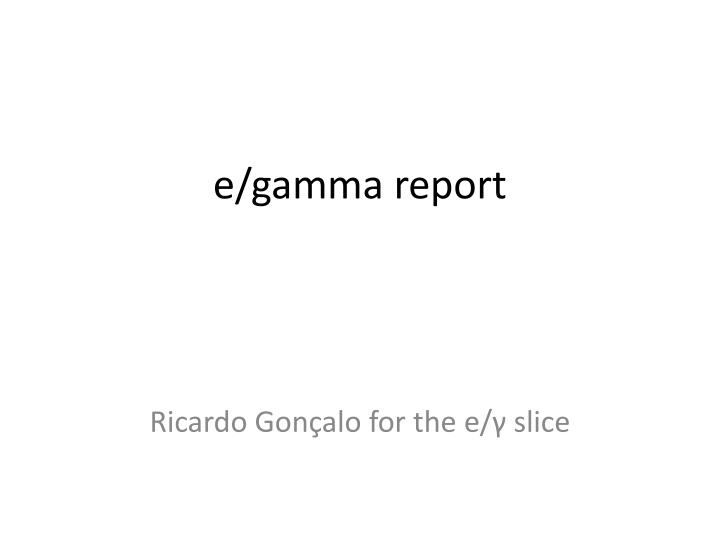 e gamma report n.w