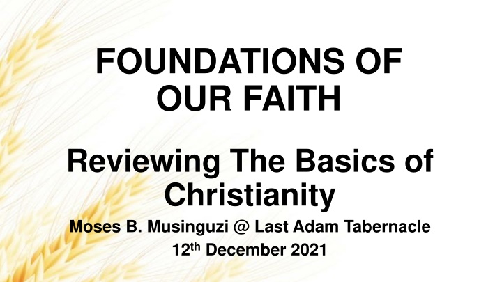 foundations of our faith n.w