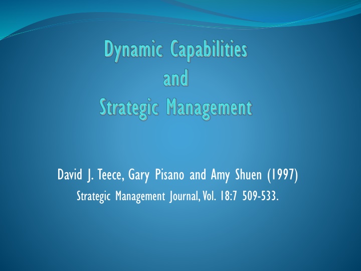 david j teece gary pisano and amy shuen 1997 n.w