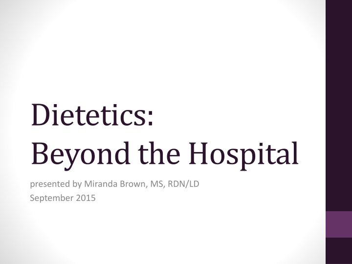 dietetics beyond the hospital n.w