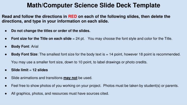 math computer science slide deck template n.w