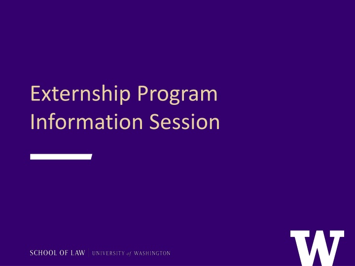 externship program information session n.w