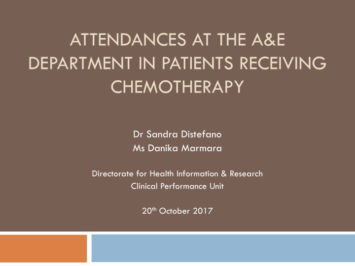 attendances at the a e department in patients n.w